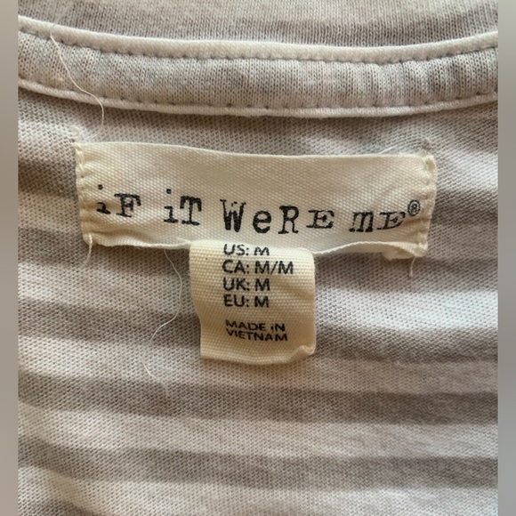 Women’s Medium Tank Gray & White stripes IF IT WERE ME BRAND Super Soft Comfy - Picture 3 of 8